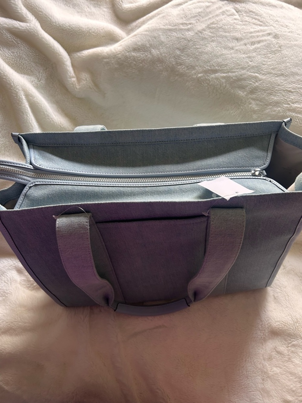 kate spade Light Blue Canvas Tote with Branded Straps - Picture 3 of 8